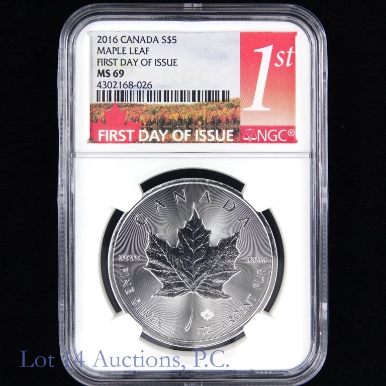 2018 Canada Silver Maple Leaf S$5 Ngc Ms 69 Mint Unc 1 Oz