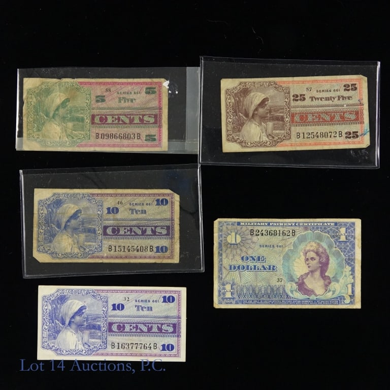 U.S. Military Currencies - Series 661 (5) (1 of 2)