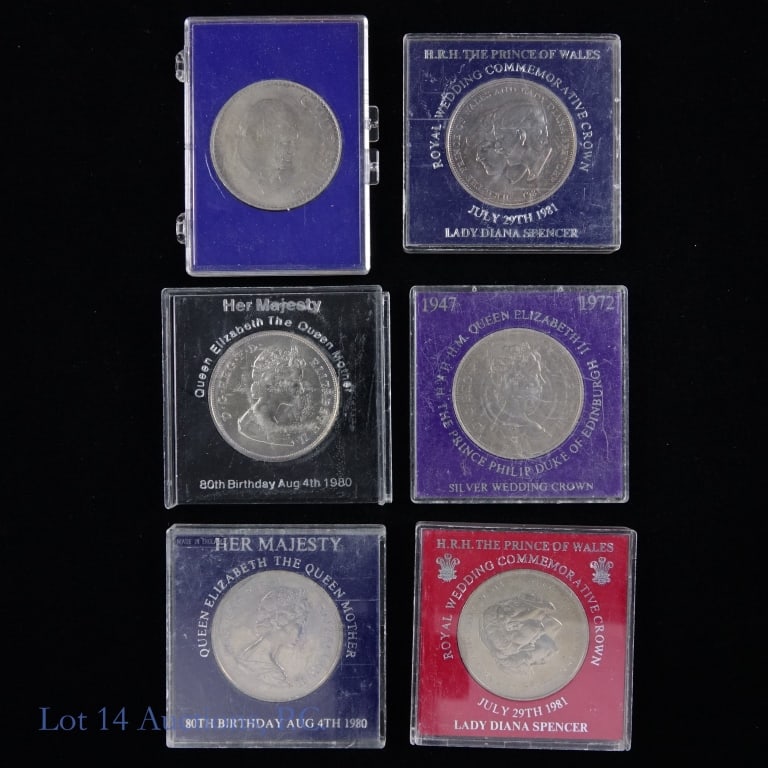 Great Britain Commemorative One Crown Coins (6) (1 of 5)
