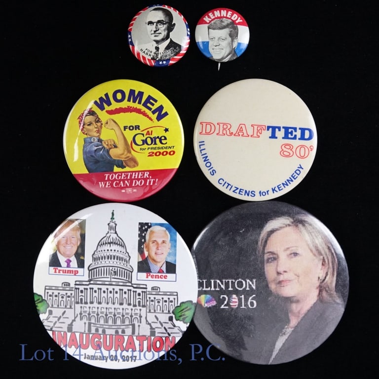 Political Pins Trump Clinton Kennedy Truman, 6 (1 of 4)