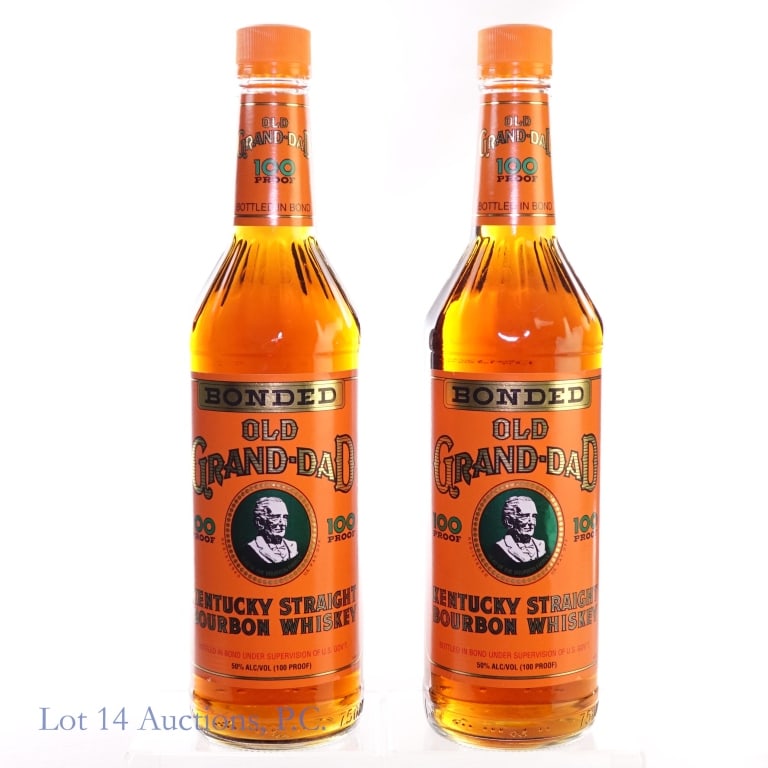 Old Grand-Dad Bonded Kentucky Bourbon (2): Two bottles of Old Grand-Dad Bonded Kentucky Straight Bourbon Whiskey. Bottled in bond (100 proof). 750ml. 1995.