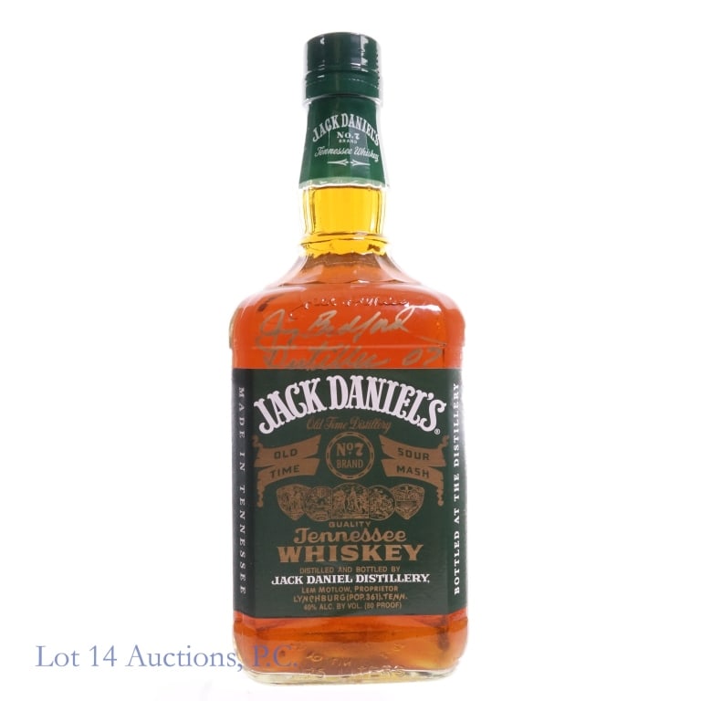 Jack Daniel's Green Label Tenn. Whiskey (1.75 L): Jack Daniel's Green Label Tennessee Whiskey, 80 Proof, 1.75 Liters, Signed by Master Distiller Jimmy Bedford (2007).