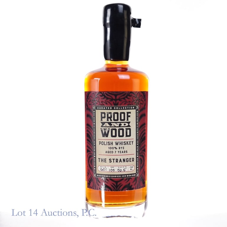 Proof and Wood 7 Yr The Stranger Whiskey: Proof and Wood 7 Year The Stranger Polish Whiskey, 105 Proof, 750 ml, Bottle #1601.