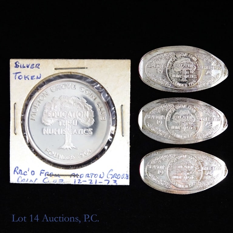 Various Morton Grove Coin Club Silver Items (4) (1 of 2)