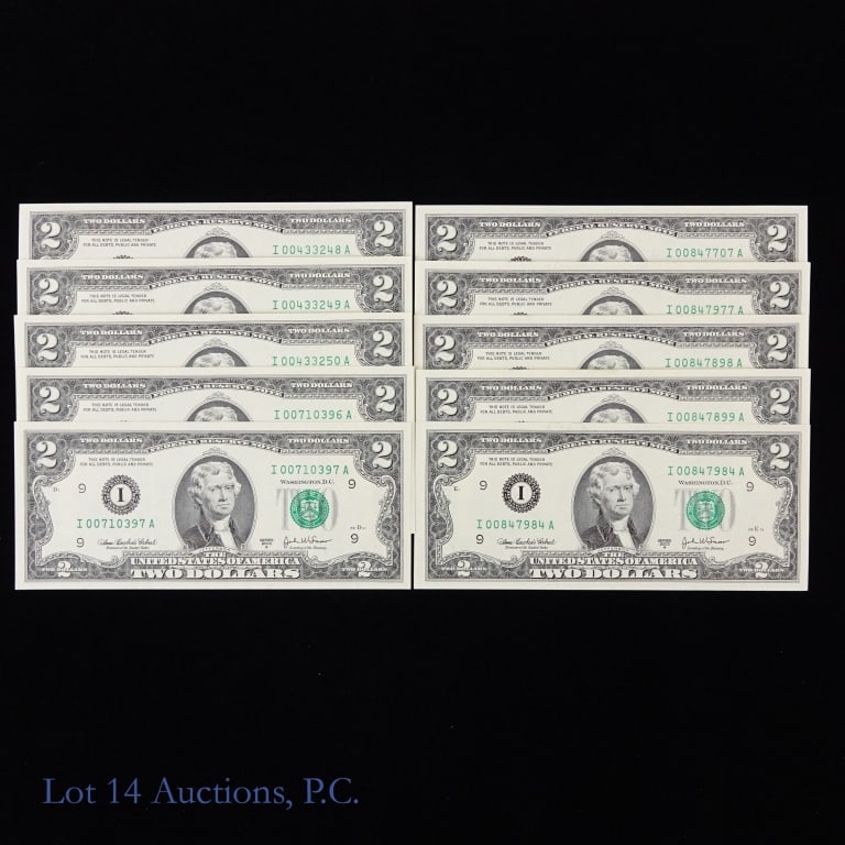 2003-A $2 Federal Reserve Notes - Green Seal (10) (1 of 6)