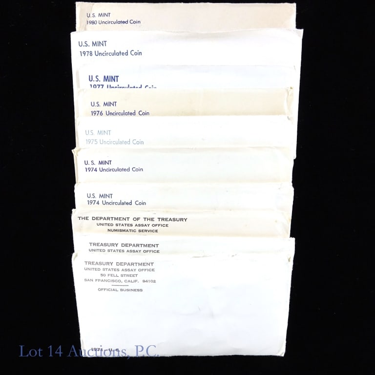 1971 - 1980 U.S. Mint Unc Sets (10) (1 of 3)