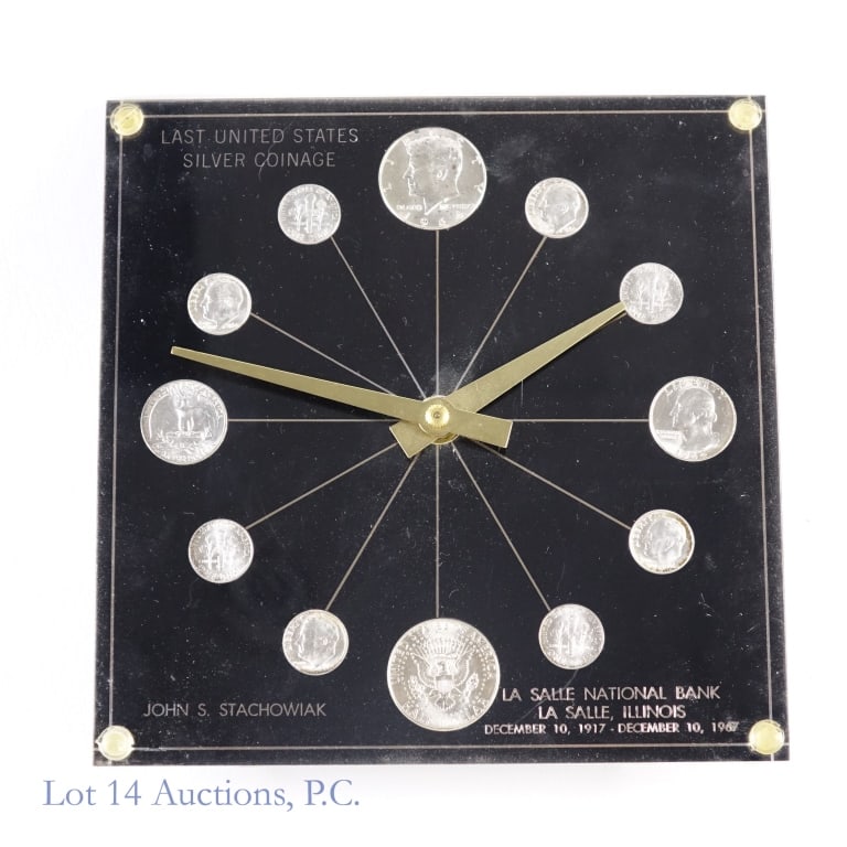 1964 Marion Kay Clock, Model #72 W/us Silver Coins