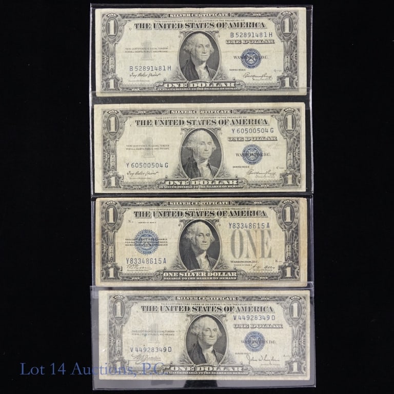 1928 & 1935 $1 Silver Certificates - Blue Seal (4) (1 of 2)