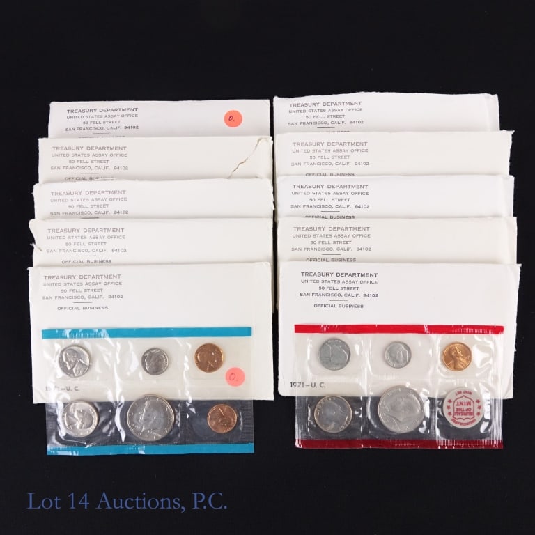 1971 P-D-S U.S. Unc. 11-Coin Mint Sets (11) (1 of 7)