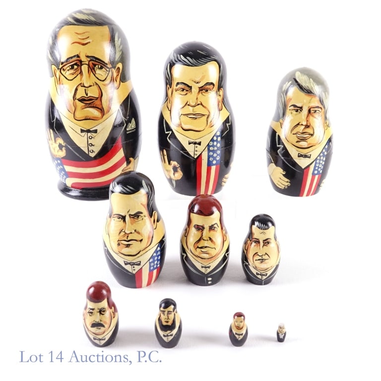 U.S. Presidents Wood Russian Nesting Dolls (10) (1 of 8)