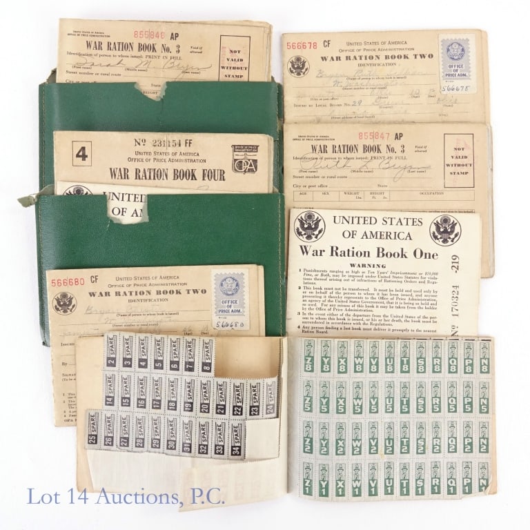 Various 1942 OPA WW2 War Ration Books (1 of 2)