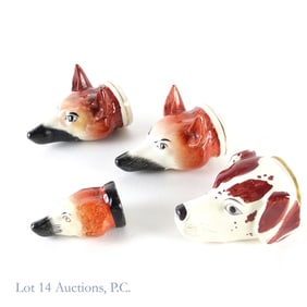 English Fox and Hound Stirrup Cups (4) ***