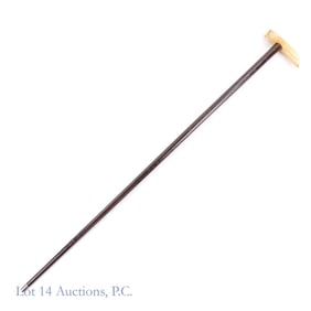 Leather Wrapped Boar Tusk Cane