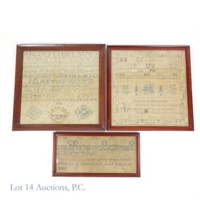 1813, 1819, 1831 Needlepoint Samplers (3)