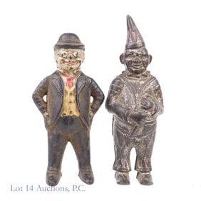 2 Figural Shaped Cast Iron Still Banks