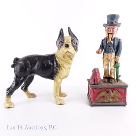 Cast Iron Uncle Sam, Terrier Banks