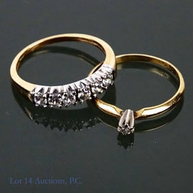 10k Gold CZ & GF Diamond Rings