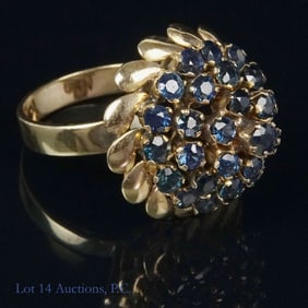 10k Gold Sapphire Cocktail Ring (See Description)
