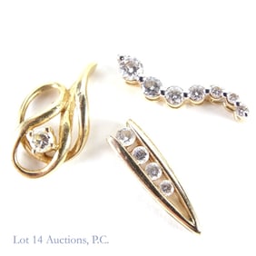 12k Y Gold Diamond Pendants (3)