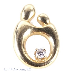 Kaynar "Mother & Child" Y Gold Diamond Pendant