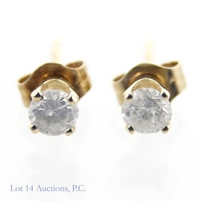 14k Y Gold Diamond Stud Earrings