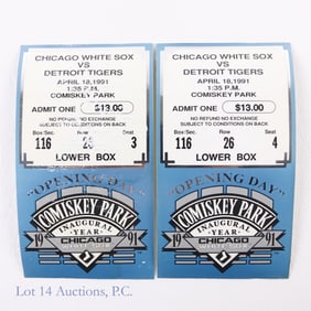 1991 Comiskey Park Inaugural Opening Tickets (2)