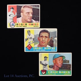 1960 Topps Banks Maris Koufax Baseball Cards