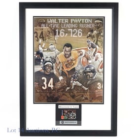 Walter Payton Signed Motorola Framed Card