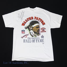 Walter Payton Signed NFL HOF T-Shirt (Beckett COA)