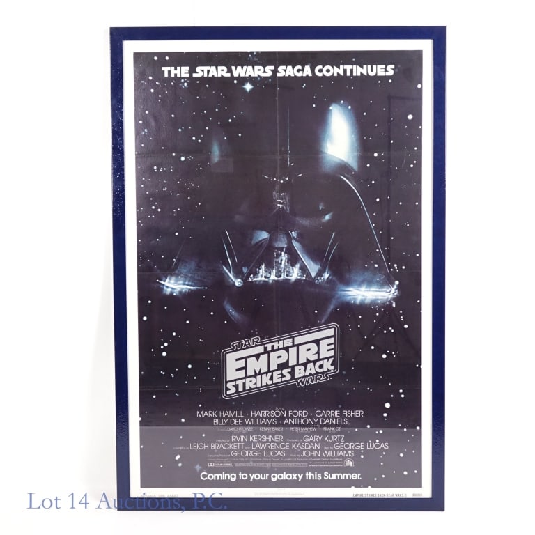 1979 Star Wars Empire Strikes Back Advance Poster: 1979 Star Wars Episode V: Empire Strikes Back (Advance - Darth Vader Teaser) Theatrical Film Release Cinema Movie Poster (One Sheet - 1 Sheet - 27x41) (Framed 31x44). Christmas 1979 teaser for "Empire