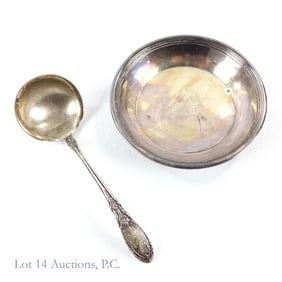 WITHDRAWN - DISH IS PLATED. Sterling Silver Items (2)