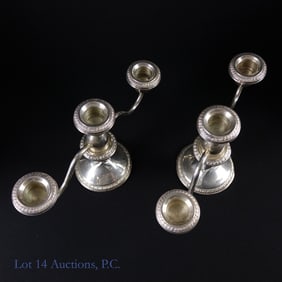 Weighted Sterling Silver Candle Holders Candelabra