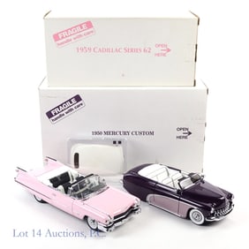 59 Cadillac, 50 Mercury Custom, Danbury Mint (2)