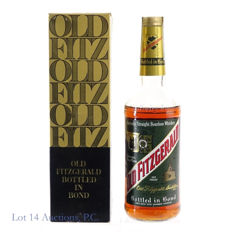 1976 Old Fitzgerald 6 Yr BIB Bourbon Stitzel-Weller*Low Fill: Old Fitzgerald 6 Year Bottled-In-Bond Bourbon, 100 Proof, 750 ml, Bottled: Fall 1976, Made: Spring 1970. Stitzel-Weller distilled***Low fill approximately 1" below high shoulder. Tax strip in good con