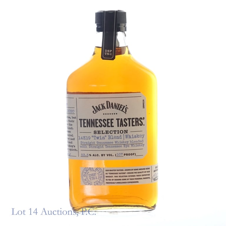 Jack Daniel's TN Tasters 14E19 Twin Blend Whiskey: Jack Daniel's Tennessee Tasters' 14E19 Twin Blend Tennessee Whiskey, 107 Proof, 375 ml, Selection #7, Released: Fall 2020.