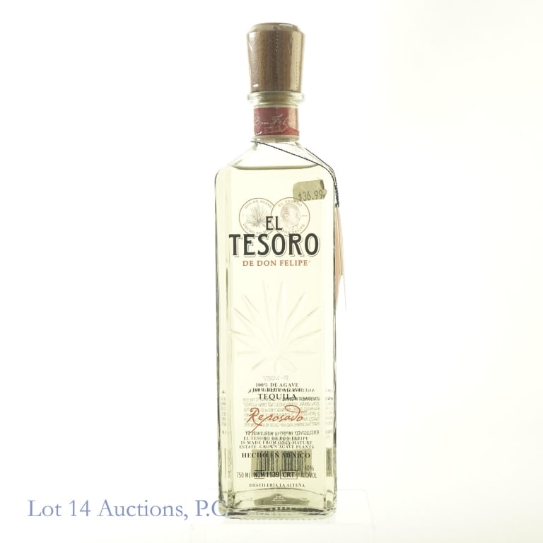 El Tesoro Reposado Tequila (Olive Oil Bottle): El Tesoro De Don Felipe Reposado Tequila (Olive Oil Bottle), 80 Proof, 750 ml.