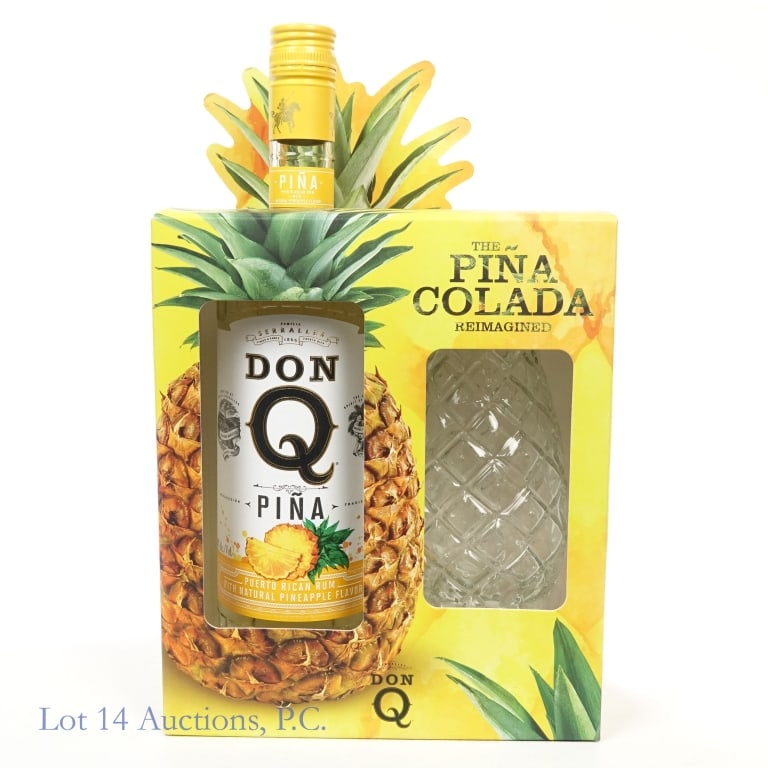 Don Q Pina Colada Rum Gift Set: Don Q Pina Colada Puerto Rican Rum, 60 Proof, 750 ml. Gift set includes a pineapple shaped glass pitcher.