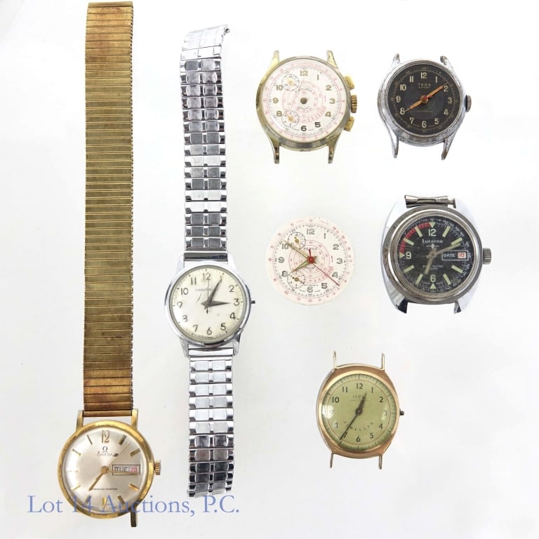Watch Parts, Swiss (7): Watch Parts, Swiss (7). For parts or repair only. Swiss made brands: Endura Sport, Berco, Omega, Lucerne & Tara. Other watches: Caravelle & Tower. One watch 14K Rolled Gold Plated. Watch parts sold As