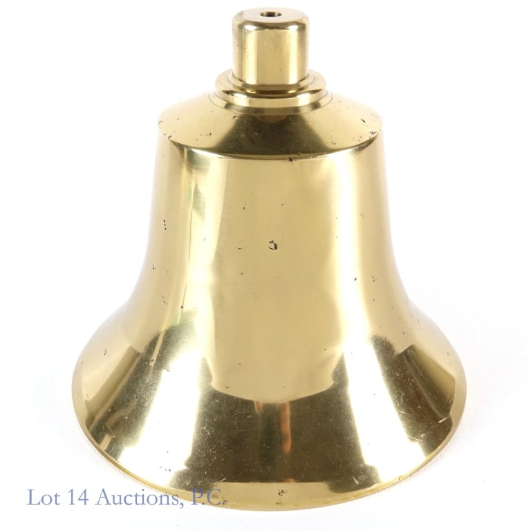Maritime Bronze Bell Naval Navy Style, 9.5 Lbs.: Navy / Naval style cast bronze maritime bell. 9.5 pounds, 7.5" high, 8.5" diameter at mouth. No clapper. No visible damage or cracks. Great clang.