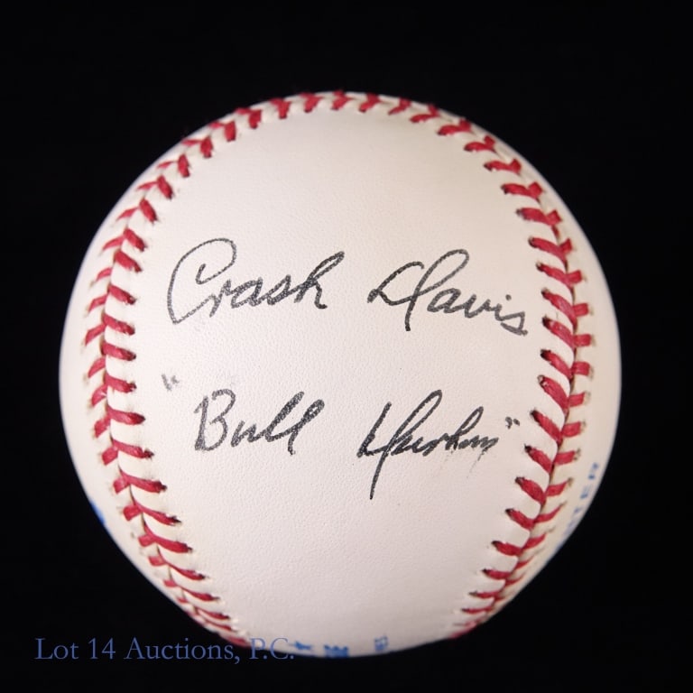 Crash Davis "Bull Durham" Signed Baseball: Official American League (Brown) baseball signed by Crash Davis of Bull Durham fame. This ball has not been submitted for third party authentication.