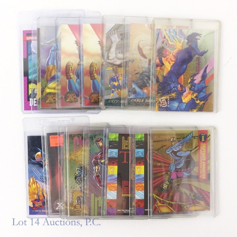 Marvel Trading Cards, Deadpool (16): Marvel Trading Cards, Deadpool (16). Included: 1992 Inpel Deadpool #43. 1884 Flair Deadpool Strikes #78. Fleer Ultra X-Men Wolverine #13. Two (2) 1995 Fleer Ultra X-Men promo cards. Fleer 1994 Fatal A