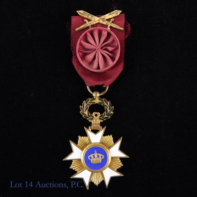 Belgium Order of the Crown 4th Class Military Mdl (1 of 4)
