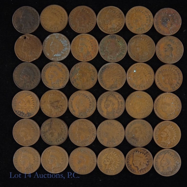1883 - 1909 Indian Head Cents (35) (1 of 2)