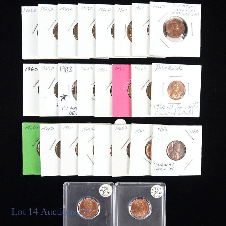 Various Lincoln Cent Error Coins (26) (1 of 16)