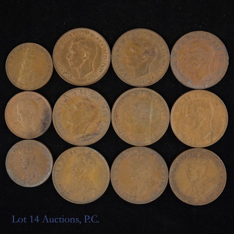 1917 - 1943 Australia Copper Pennies (12) (1 of 2)