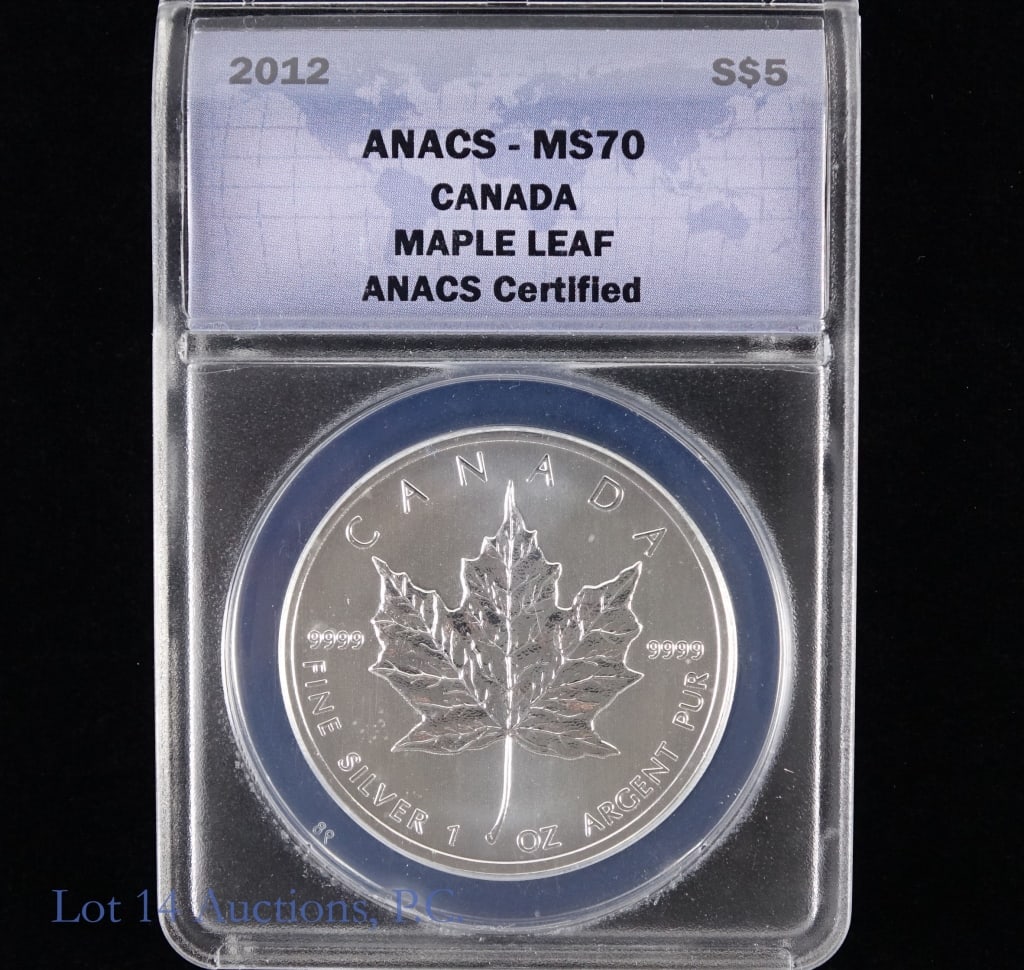 2012 Silver $5 Maple Leaf Coin (ANACS MS70) (1 of 2)