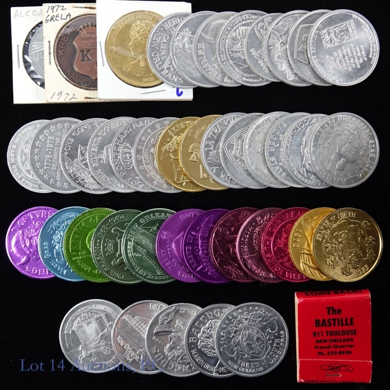 New Orleans Mardi Gras Tokens & Match Book (42) (1 of 4)