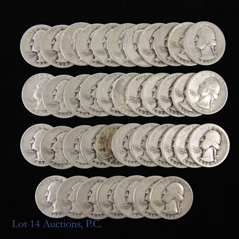 90%-Silver Washington Quarters (40) (1 of 5)