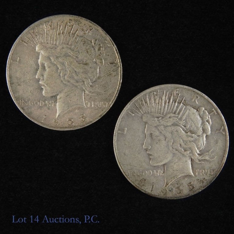 1935-S Silver Peace Dollars (AU) (2) (1 of 2)