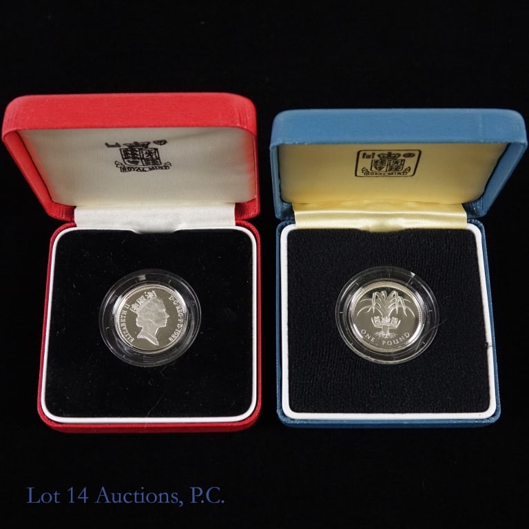 United Kingdom Silver Proof 1 Pound Coins (2) (1 of 3)